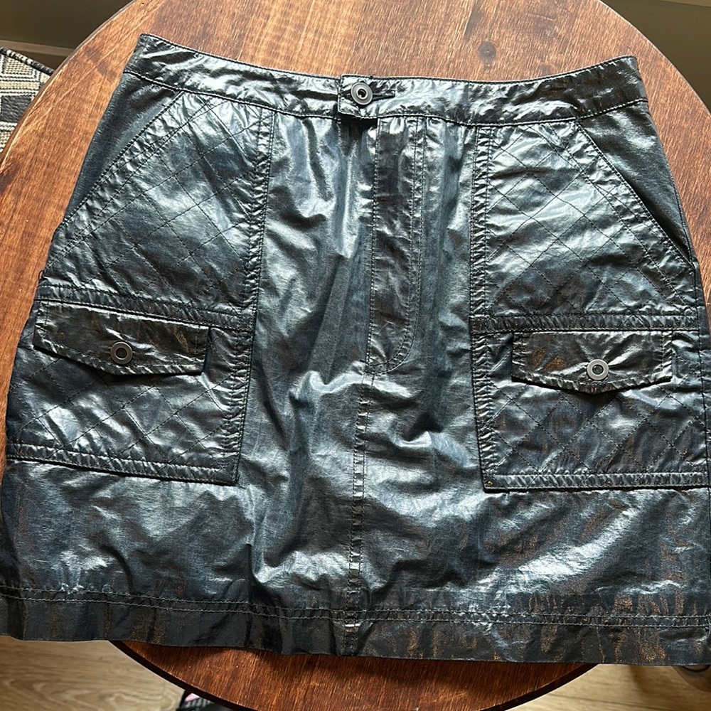 Free people size8 Gunmetal gray Quilted Mini Skirt